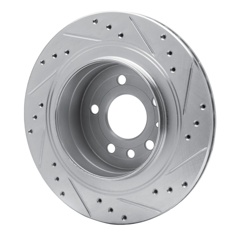 Saab 9-5 Brake Rotor (1) - Rear Left - R1 Concepts - Drilled & Slotted - Silver - `02-`10